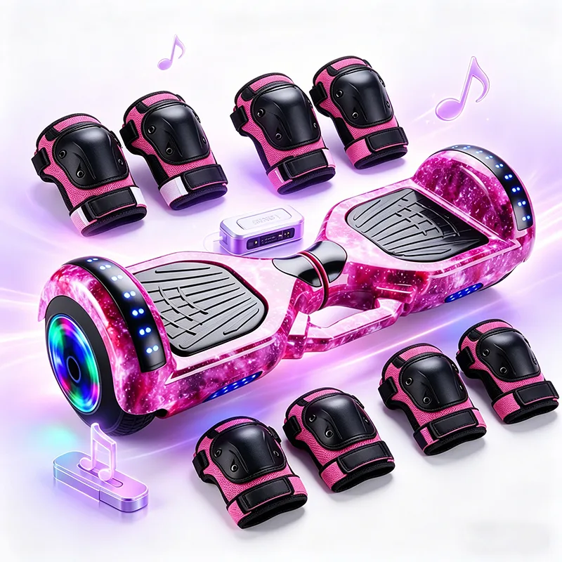7" Electric Hoverboard Bivolt - Children & Adults Bluetooth Colorful LEDs 15km Autonomy Charger Gift