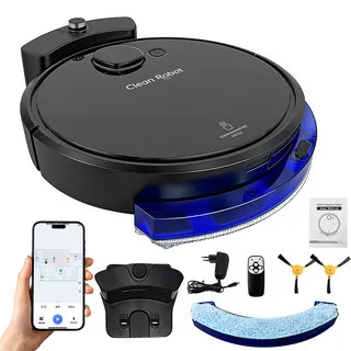 Robô Aspirador Inteligente 2000Pa com APP Wi-Fi, Retorno Automático e Sensor Antiqueda