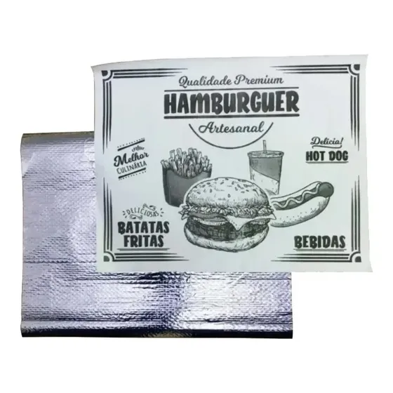 Papel Acoplado Térmico C/ 1000 Un Hamburguer Lanche