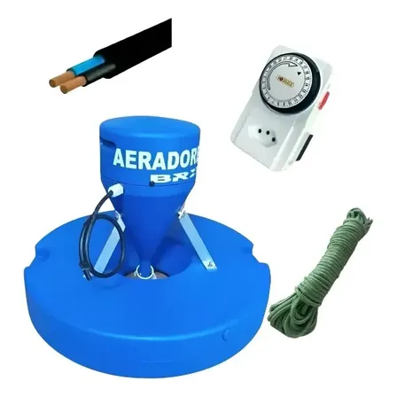 Aerador Chafariz Piscicultura 0,5cv Weg Kit+cabo+timer+corda
