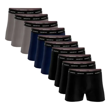 Kit 10 Cuecas Boxer Sandrini Cueca Algodão Masculina Atacado