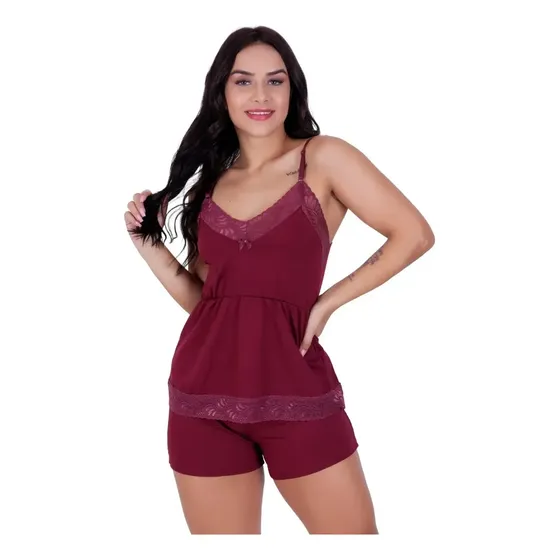Short Doll Baby Doll Sensual Renda Confortável Luxo Dani