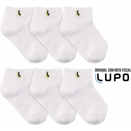 Meias Lupo - Kit 6 Pares Meias Infantil Lupo Cano Curto