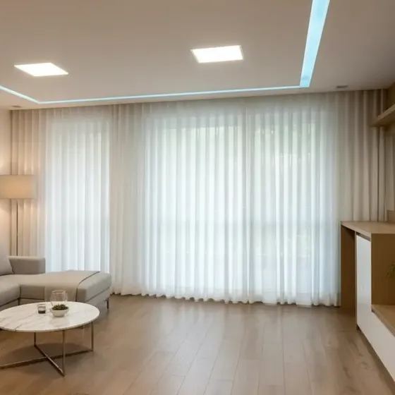 Cortina Gaze De Linho 10m X 2,7m Sem Forro Para Trilho Suiço