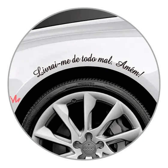 Adesivo Livrai-me De Todo Mal Amém! Curvado Paralama Carro