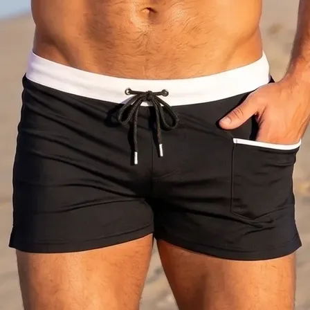 Sunga Hunter Shortinho Masculino Bolso - Preto/branco