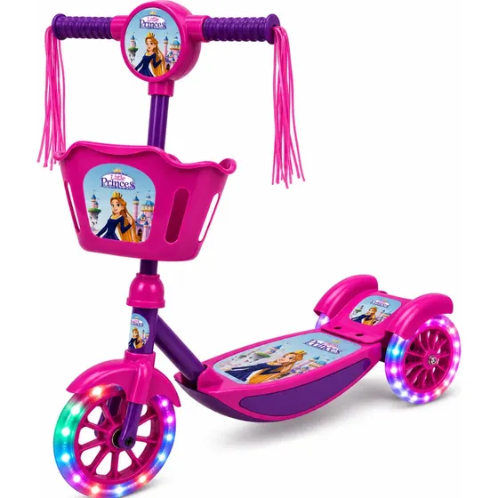 Patinete 3 Rodas Infantil Musical Com Luzes E Cesta