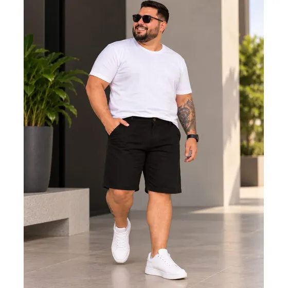 Bermuda Jeans Masculina Colorida Com Lycra Plus Size Grande