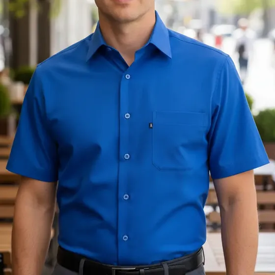 Camisa Amil Microleve Uniforme Não Amassa Manga Curta Luxo
