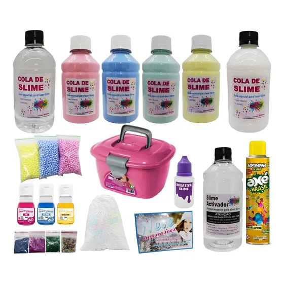 Kit Slime Para Fazer Junto Com Seus Filhos + Corantes