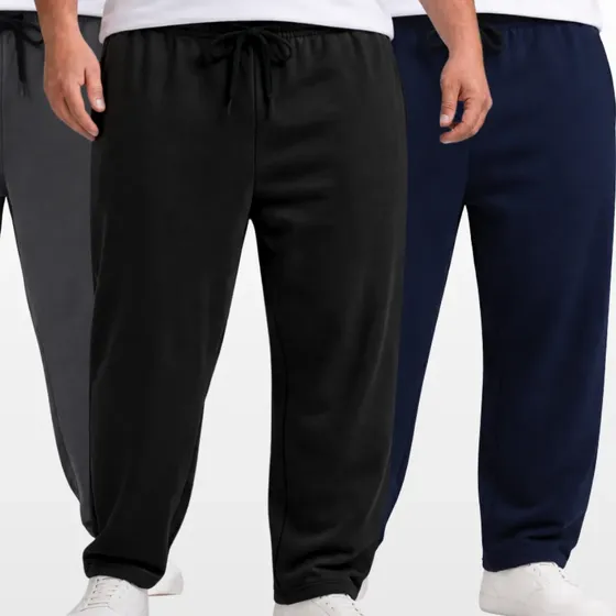 Kit 3 Calça Moletom Masculina Plus Size Do G1 Ao G5
