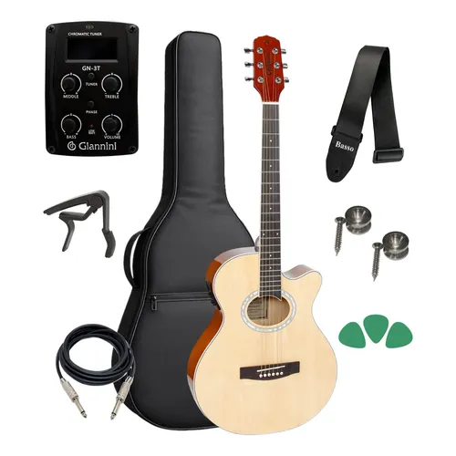 Violão Elétrico Giannini Gsf-1d Natural Kit Capa Completo