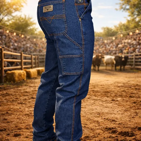 Calça Jeans Masculina Country Carpinteira Costura Reforçada