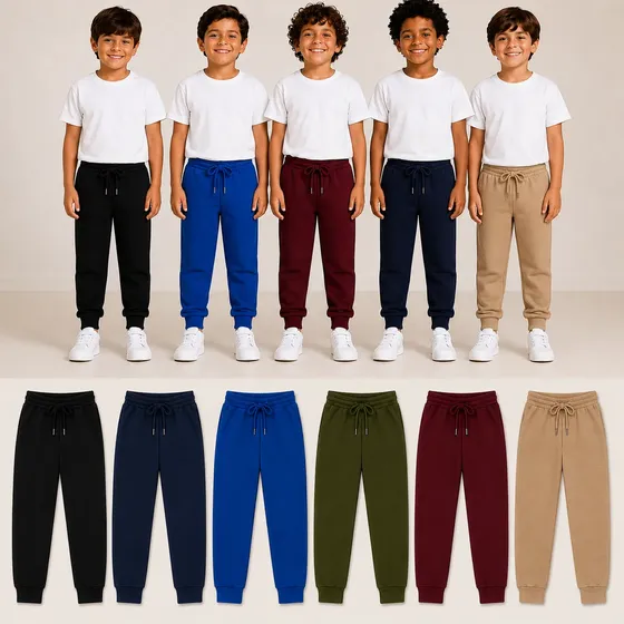 Kit 4 Calças Moletom Infantil Menino Flanelado Cordão Ajuste