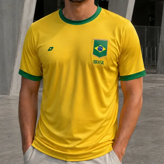 Camisa Brasileira Patria Amarela Direita Torcida