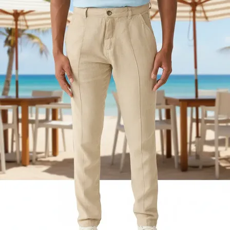 Calça Social Linho Masculina Casamento Ferias Na Praia