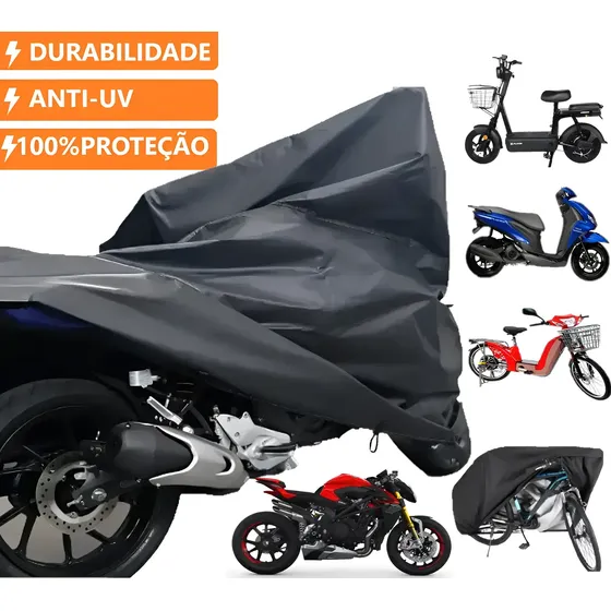 Capa Para Moto Forrada Impermeável Térmica Sol Chuva Protege