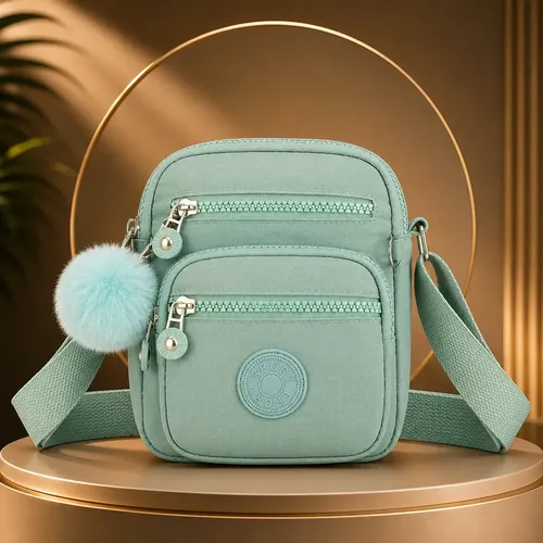 Bolsa Feminina Pequena Porta Celular Transversal Nylon Cores