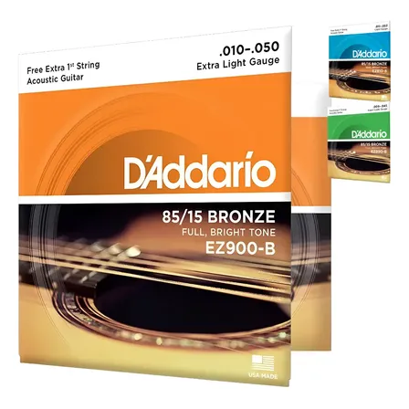 Encordoamento Cordas Violão Aço Daddario 09 010 011 Mi Extra