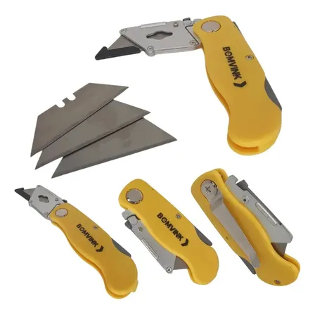 Estilete Profissional Metal 18mm Dobrável C/4 Lâminas