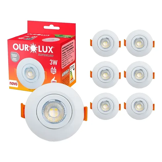 Kit 10 Spot Embutir Super Led Mr11 3w Redondo Ourolux