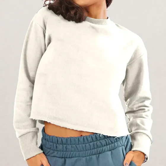 Blusa Moletom Cropped Feminino
