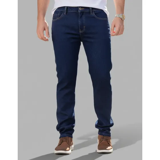 Calça Jeans Masculina Tradicional Com Elastano Premium