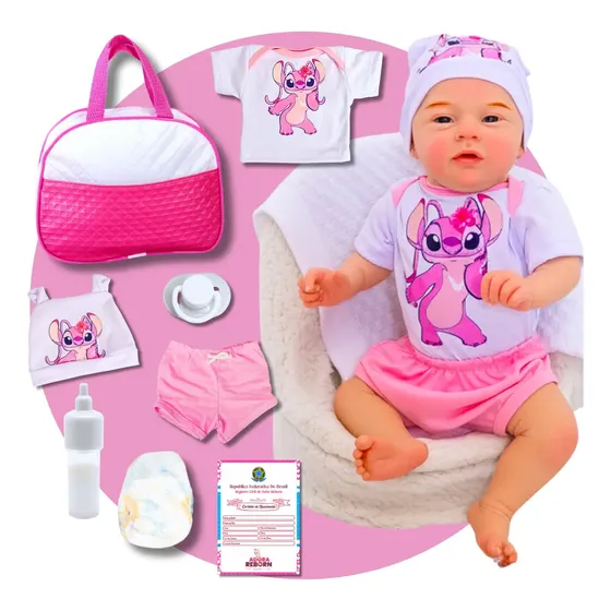 Boneca Bebê Reborn Realista Em Silicone Bolsa Maternidade
