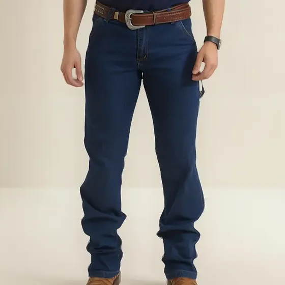 Calça Jeans Masculina Carpinteira Modelo Country Para Rodeio