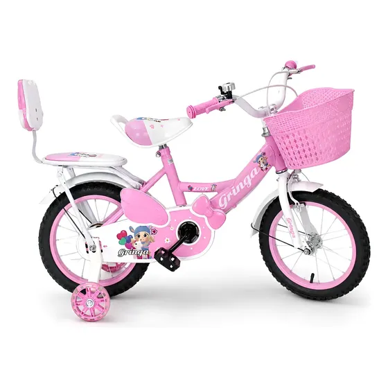 Bicicleta Infantil Aro 16 C/ Cestinha Rodinhas Led E Freios