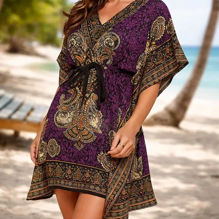 Bata Feminina Blusa Saida De Praia Kaftan Moda Praia