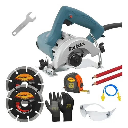 Serra Marmore 125mm 4100nh2z 1450w Makita + Kit Acessorios