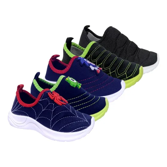 Kit 5 Tenis Calce Fácil Infantil Menino Atacado Combo 20ao34