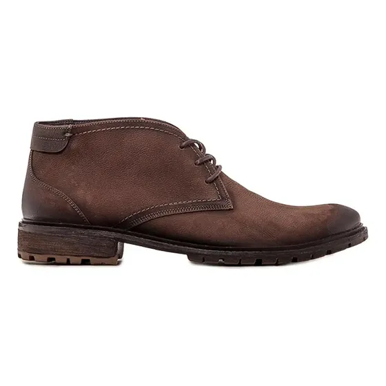 Bota Cano Curto Masculino Couro Shelter Marrom Confortável