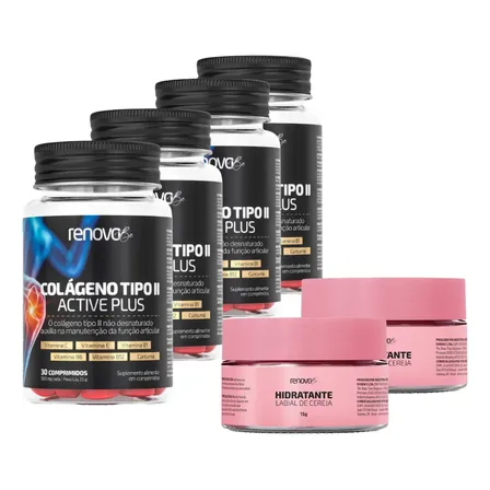 Kit 4x Colágeno Tipo 2 Renova Be Vitaminas B1 B6 B12 Vit C E