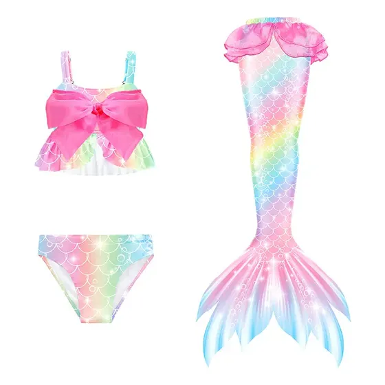 Biquíni Kit Infantil Rabo De Sereia Sem Monofin Meninas