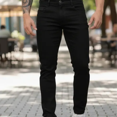 Calça Masculina Jeans Corte Reto Tradicional Casual Premium