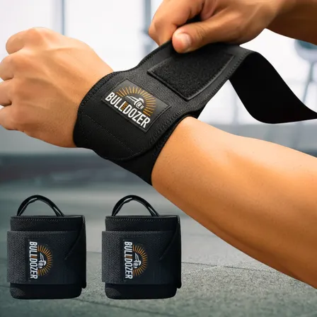 Par Munhequeira Elástica Pro Compressão Ajustável Musculação