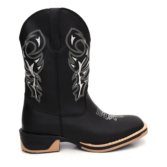 Bota Texana Masculina Country Bico Quadrado Couro Delegada