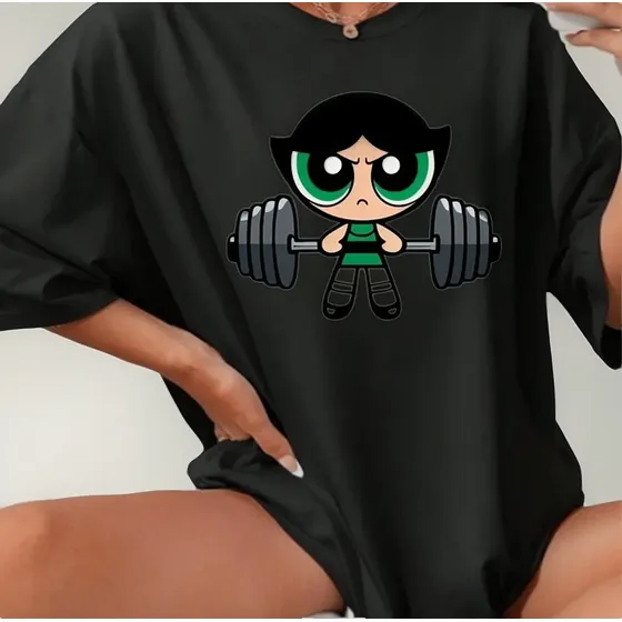 Camisetão Feminina Algodão T-shirt Gym Academia Estampada
