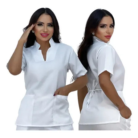 Blusa Bata Scrubs Enfermagem Medicina Cuidadora Uniforme Pro