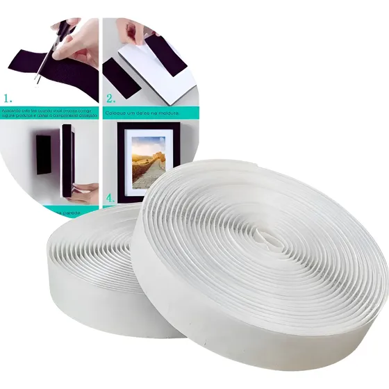 Fita Fecho Contato P/ Tela Mosquiteira Branco 20mmx3m Forte