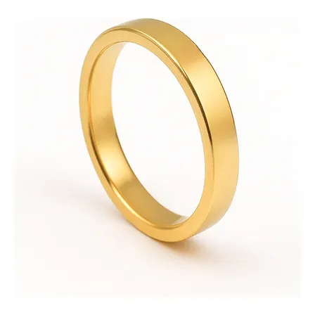 Aliança Avulsa Ouro 18k Banhada Reta Tungstênio 3mm