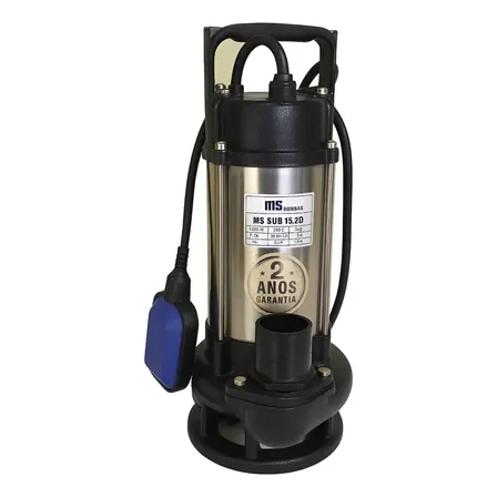 Bomba Submersível Esgoto 2cv Inox 2hp Água Suja Ms Bombas