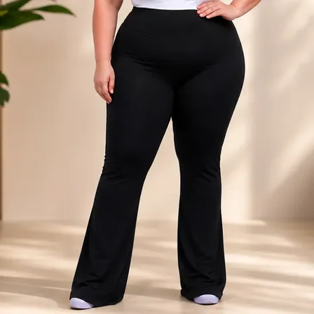 Calça Bailarina Feminina Plus Size Calça Flare Boca De Sino