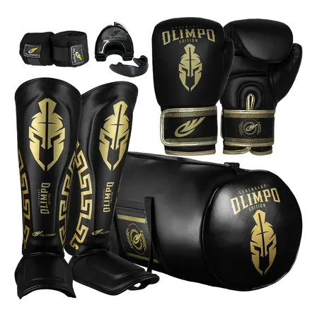 Kit Boxe Muay Thai Profissional Luva Bolsa Bandagem Bucal