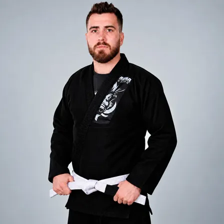 Kimono De Jiu-jitsu Trançado + Faixa Branca Oficial Akira
