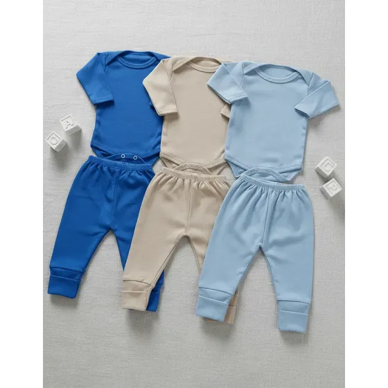 Kit 3 Conjunto Body E Mijão Bebê Menino Cicinho