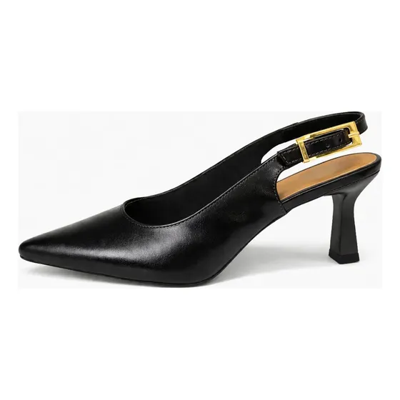 Scarpin Feminino Slingback Sapato Salto Fino Taça Fivela