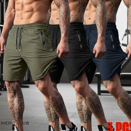 Kit 3 Bermuda Masculina Leve Fria Esportiva Fitness
